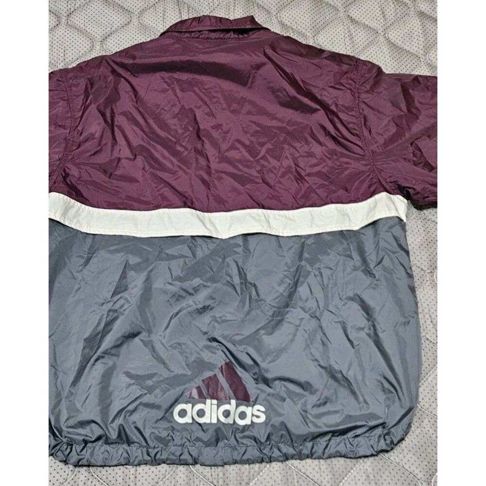 Vintage Adidas Windbreaker Pullover Jacket Half Zip Colorblock 3 Stripe Mens XL - Picture 13 of 16